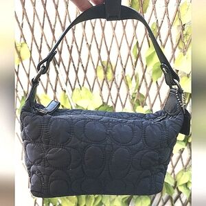 Coach Quilted Signature Shoulder Bag in Black